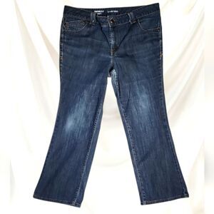 Lane Bryant Distinctly Boot Jeans 18P Bootcut Dark Wash Stretch Worn Crotch Area